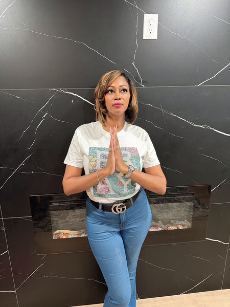 Pray Swarovski Bling Tee