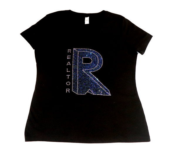 Realtor Bling Blue Black T-Shirt