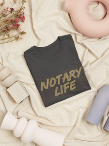 Notary Life Crew Neck Bling Tee -Gold