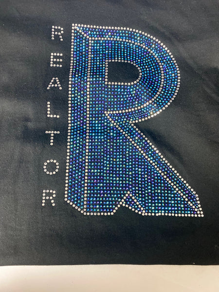 Realtor Bling Blue Black T-Shirt